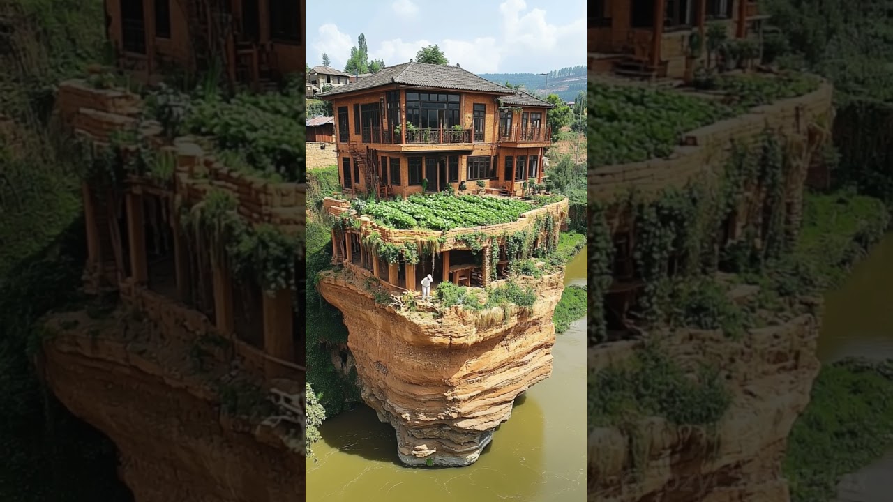 🌊 Cliffside Hotel Surprise: Dinner Turns Into a Daring Dive! 🏞️🍷#aiart