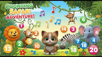 Counting Safari Adventure Numbers | Learn 1-20 with Jungle Animals | Animagic Studio
