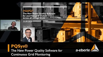 PQSys | Presentation: »WebPQ®« - The New Power Quality Software for Continuous Grid Monitoring