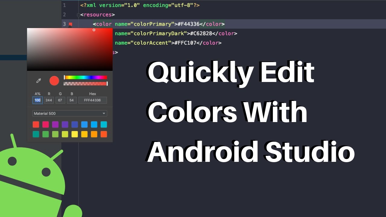 android studio development color names