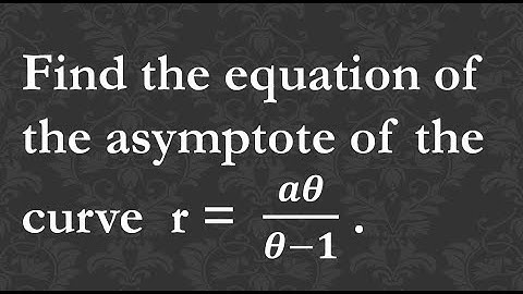 Differential Calculus | Asymptotes | Polar Curve | Problem in Tamil