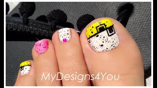 Splatter Nail Art Trend is So Much Fun! | Neon Toenail Art ♥