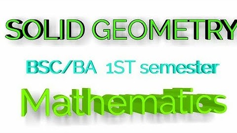 GENERAL EQUATION OF SECOND DEGREE (Solid geometry) part 2