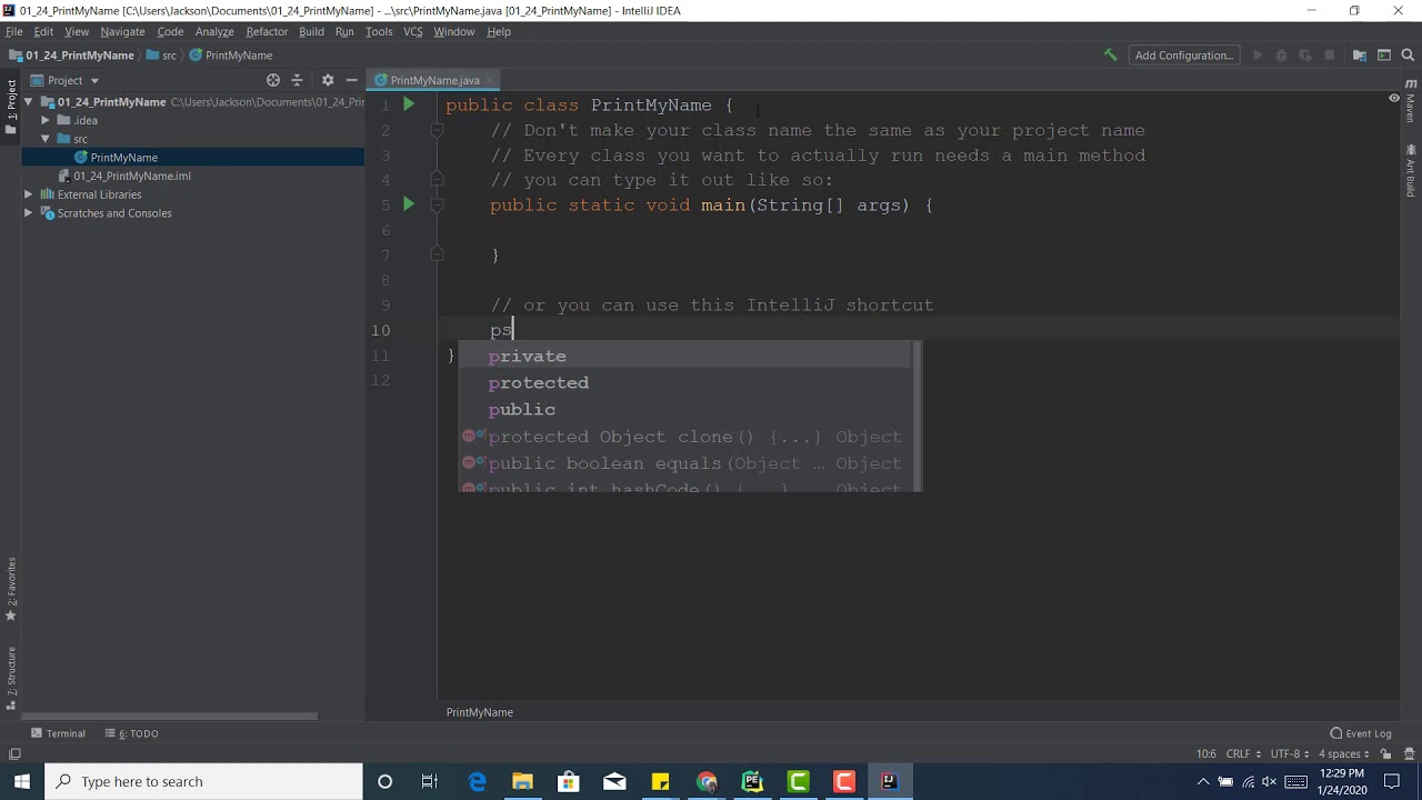 Open New Project in IntelliJ - YouTube
