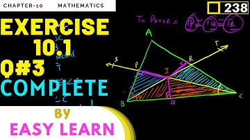 MG-9 Episode#238 | Exercise#10.1 Q#3 Complete  | Chapter#10 Math for 9th class