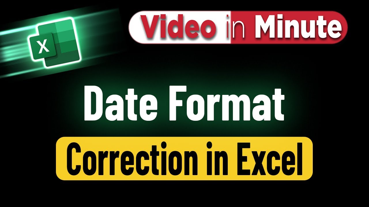 How to correct date format in excel | Date format Problem in Excel ...