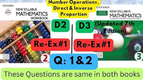 Same Questions in both books, D2, Re-Ex#1, D3(Updated Edition), Re-Ex#1, Q: 1&2.