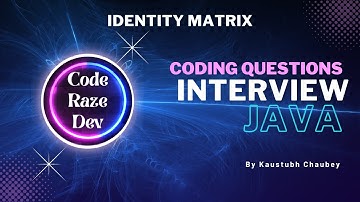 Identity Matrix in Java | Coding Interview Preps