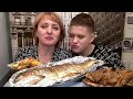 ФОРЕЛЬ в фольге, ПУТАССУ жареная, ОВОЩИ в духовке. #семья #eating #mukbang #no #мукбанг #еда #форель