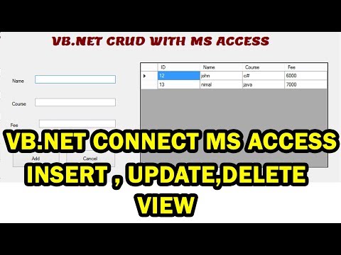 VB.net Connect to MS Access Crud|| Insert | Update | Delete | View