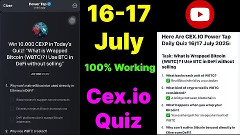 Cex.IO Quiz Answers Today 16 & 17 July | Cex.io Daily Quiz | Cex io daily combo | Cex.io daily quiz
