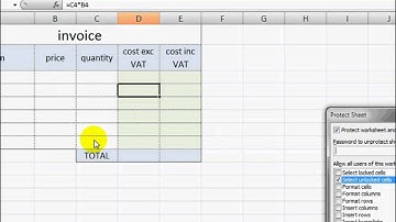 Advanced ECDL in Excel 2007: Protecting Cells