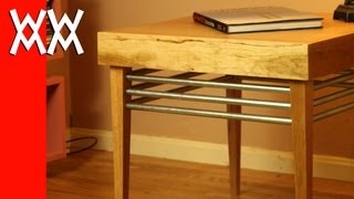 Build a wood and steel end table Here