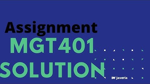 MGT 401 Assignment SOLUTION
