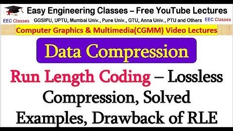 Run Length Coding – Lossless Compression, Solved Examples, Drawback of RLE(Hindi)