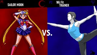 SSF2 09b mod fights -Sailor Moon Vs. Wii Fit Trainer