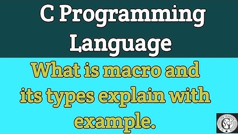 Macro in C Programming in Hindi |What is macro and its types explain with example.