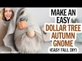 Dollar Tree Fall Sock Gnome - Slouchy Gnome DIY