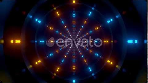 Round tunnel with neon light illuminated. | Motion Graphics - Envato elements