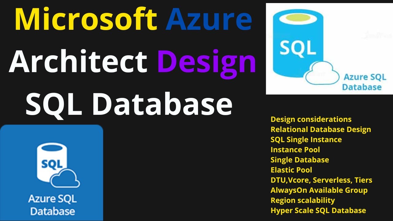 Design Azure cloud SQL Server DataBases Architecture Strategy - YouTube