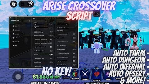 Arise Crossover Script *NO KEY* - AUTO FARM | AUTO CLICK | AUTO DUNGEON | TELEPORT AREA 