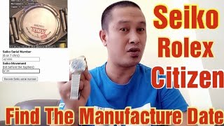 Vintage Watch How To Find The Manufacture Date of any Seiko Watch Seiko  Serial number & More Watch - YouTube