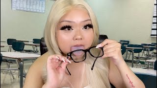 GIRL IN CLASS HAS A WEIRD WAY OF CLEANING YOUR GLASSES (realistic asmr)(super relaxing)