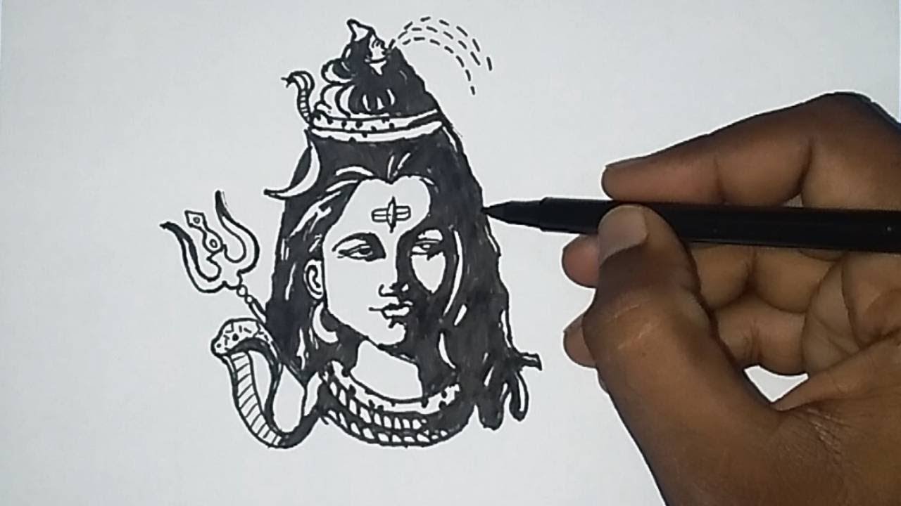 Maha Shivaratri drawing | How to Draw Lord Shiva Drawing - YouTube