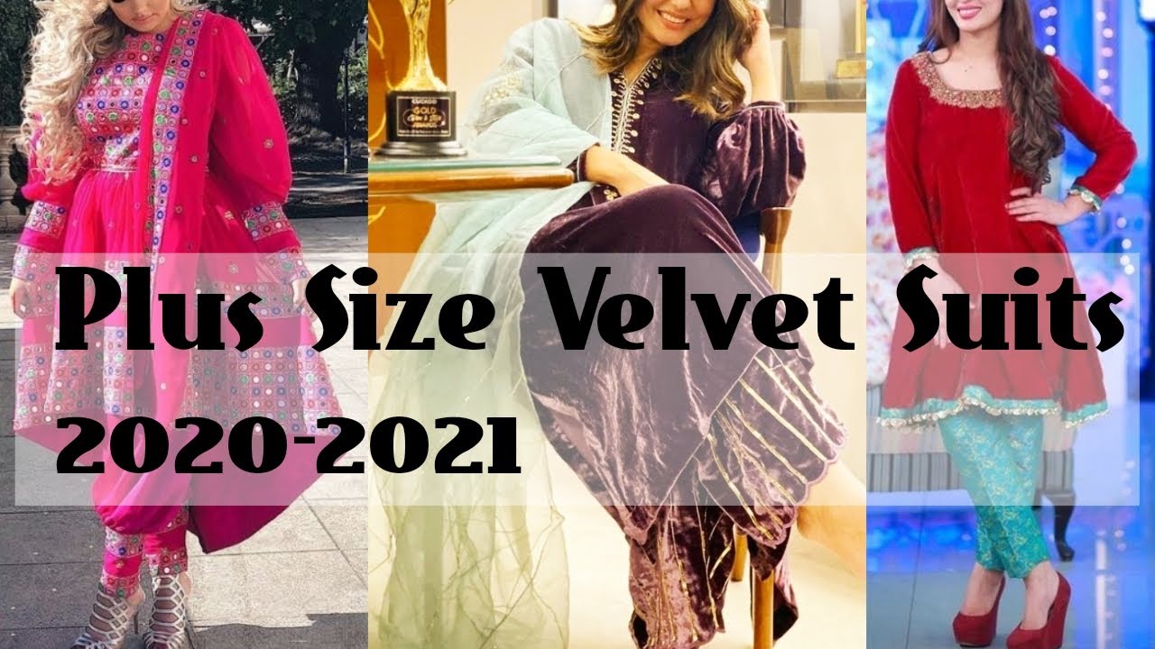Latest Velvet Suit Designs For Plus Size Women 2021