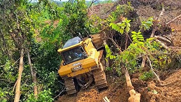 How To Make Terraces For Plantations Using Dozer CAT D7R and CAT D6G