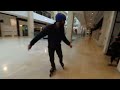 Inline Skating inside the mall