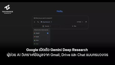 Google เปิดตัว Gemini Deep Research: วิเคราะห์ข้อมูล Gmail, Drive, Chat อัตโนมัติ