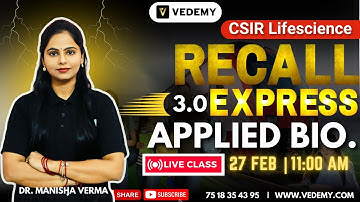 CSIR Recall Express 3.0 | Applied Biology | Unit 12 | Dr. Manisha Verma | CSIR Dec 2024 |