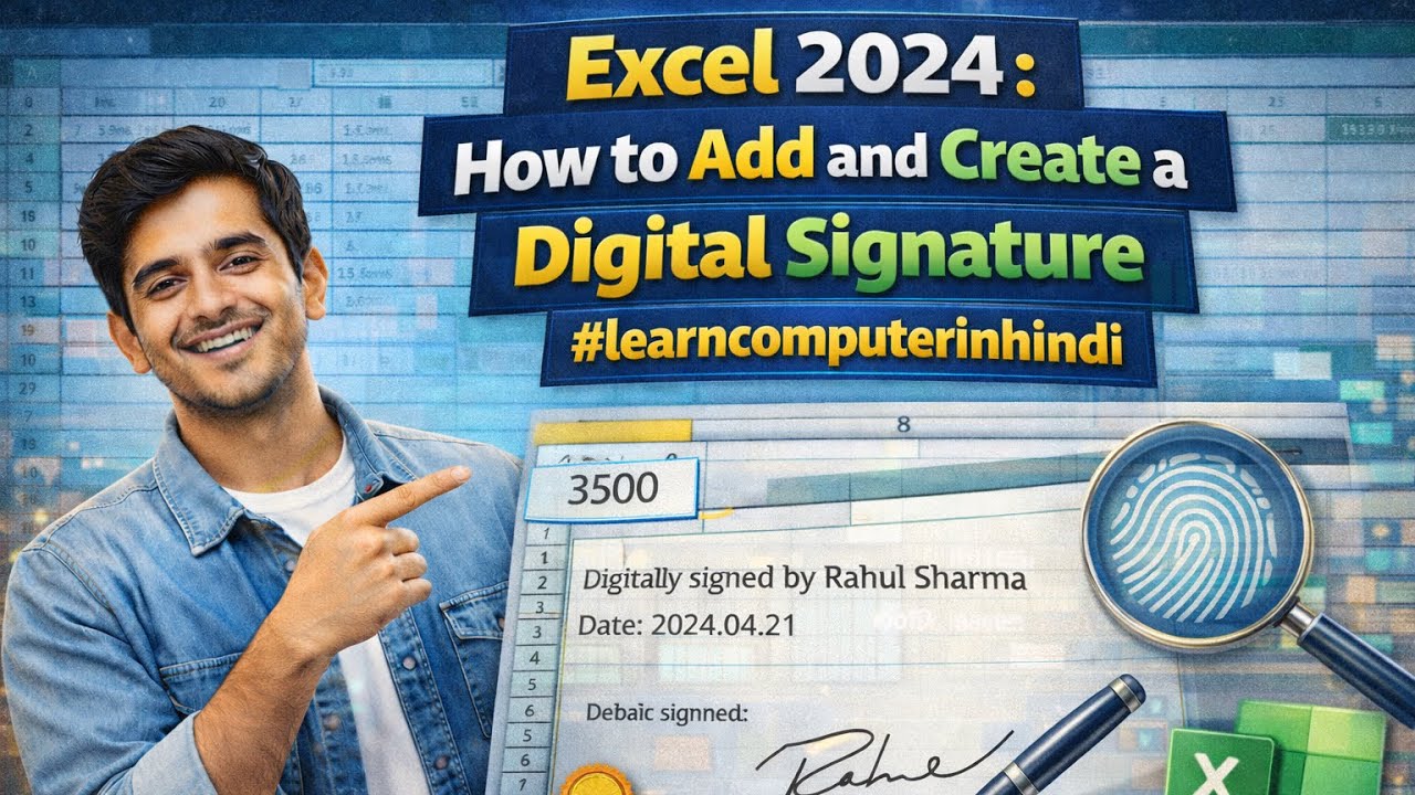 Excel 2024 : How to Add and Create a Digital signature 