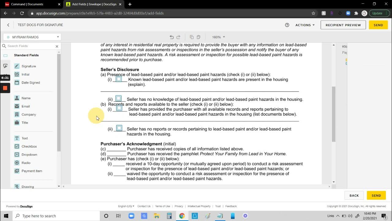 Docusign how to add checkboxes in a group keller williams youtube