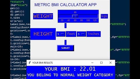 Metric BMI Calculator App using Python