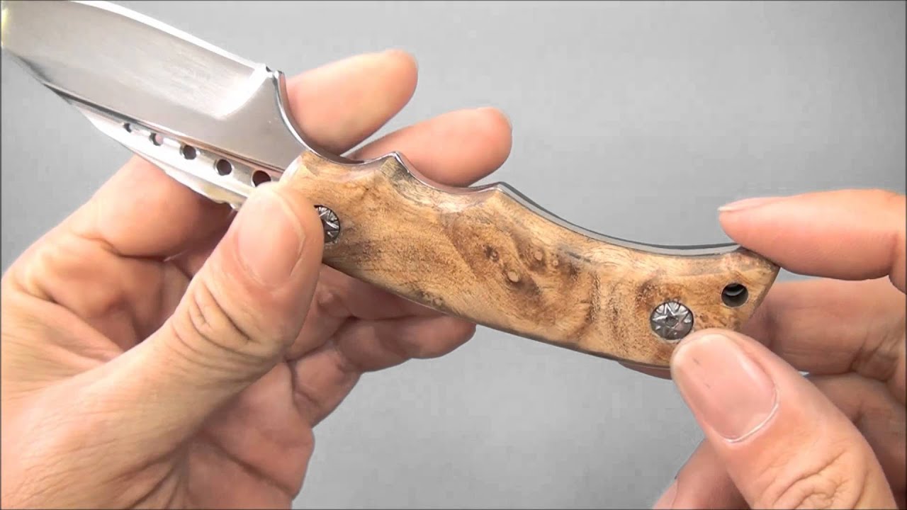 PK883 アートハンティングナイフ　ディスプレイ Rustic Wood Magnetic Single Pocket Knife Display Stand