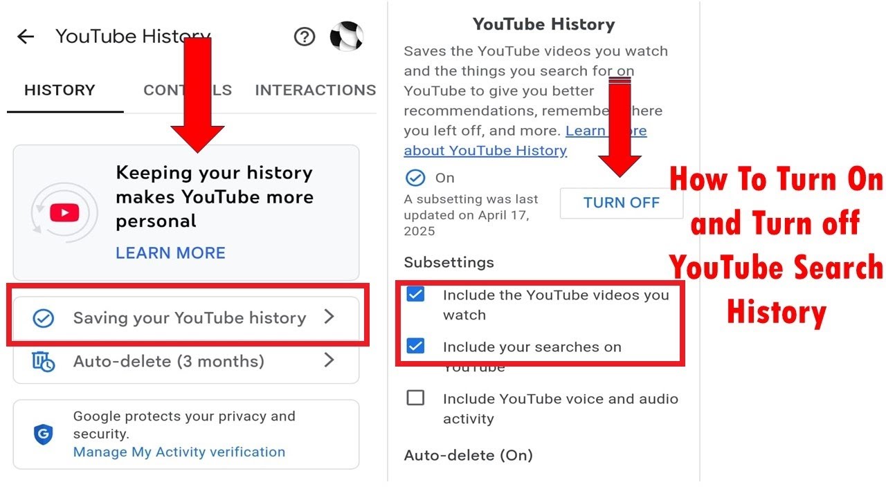 How To On and off YouTube Search and Watch History || YouTube Search ...