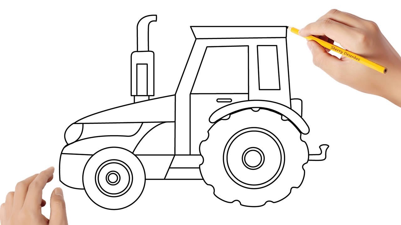 Desenho e Imagem Trator Agricultor para Colorir e Imprimir Grátis para  Adultos e Crianças 