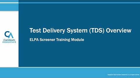 ELPA Screener Administration Module w AUDIO