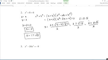 5-3 Solving Polynomial Equations
