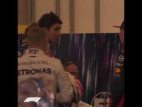 Max Verstappen pushes Esteban Ocon after the Brazilian Grand Prix