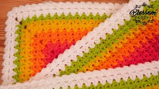 Crochet A Beautiful Simple Border  Easy & Quick! V Stitch Mix