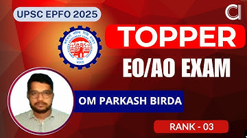 UPSC EPFO EO/AO 2023 TOPPER | Rank - 3 | Om Prakash Birda | Toppers Talk | Prepare with abhipedia
