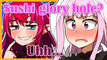 Calli and Irys Cant Stop Laughing Because of "Sushi Glory Hole" [Hololive EN]