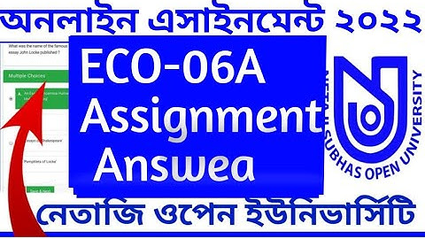 ECO-06A Assignment Answea | Netaji open University Assignment Answea