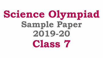 NSO Science Olympiad Class 7 Sample Paper 2019-20