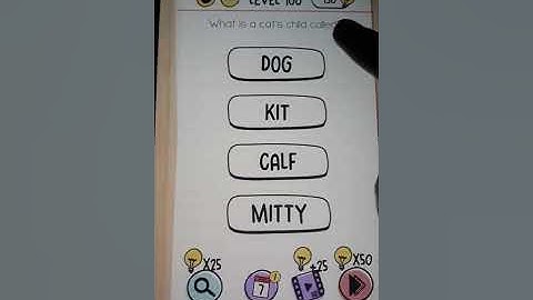 what is a cats child called Level 100 Brain test