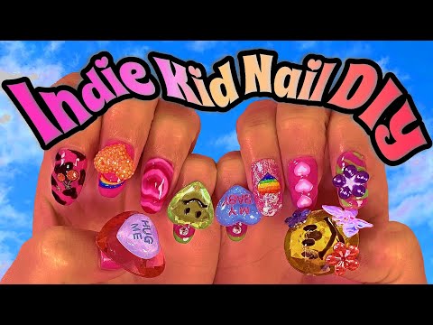【100均で❣️】エモかわセルフネイル💅🏾🍀💗🌈