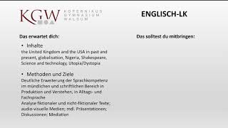 Fachbezogene Informationen LK Englisch